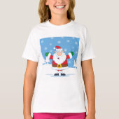 Santa Claus in Snowy Winter Scene T-Shirt (Vorderseite)