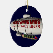 Santa Claus in Zeppelin Keramik Ornament (Rechts)