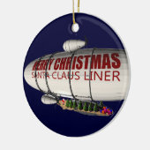 Santa Claus in Zeppelin Keramik Ornament (Links)