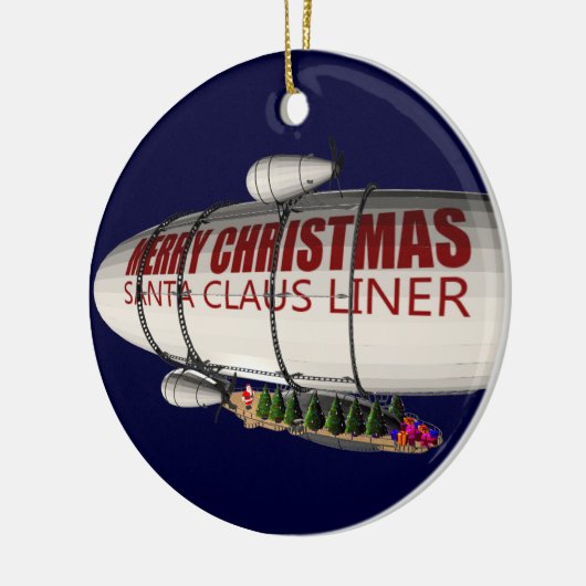 Santa Claus in Zeppelin Keramik Ornament (Links)