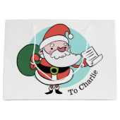 Santa Claus individuelle Name große Geschenktasche Geschenktüte (Vorderseite)