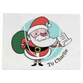 Santa Claus individuelle Name große Geschenktasche Geschenktüte (Rückseite)