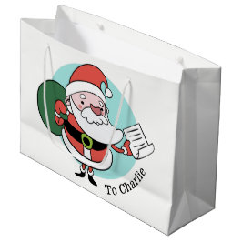 Santa Claus individuelle Name große Geschenktasche Geschenktüte