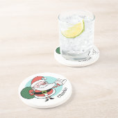 Santa Claus individuelle Name Sandstone Untersetze Getränkeuntersetzer (Seite)