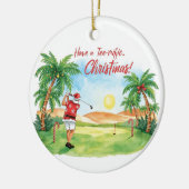 Santa Claus is golfing Christmas in Florida Keramik Ornament (Links)