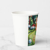 Santa Claus is golfing on Christmas golf course  Pappbecher (Rechts)