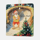 Santa Claus is golfing on golf course at Baunker Keramikornament (Links)