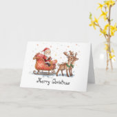 Santa Claus is on its way & whimsical Christmas Karte (Gelbe Blume)