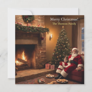 Santa Claus isst Kekse Feiertagskarte