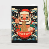 Santa Claus isst Ramen-Nudeln japanisches Weihnach Karte (Vorderseite)