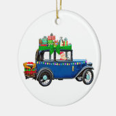 Santa Claus Jalopy Keramik Ornament (Links)