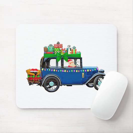 Santa Claus Jalopy Mousepad (Mit Mouse)