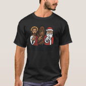 Santa Claus Jesus Bigfoot Wir sehen Sie Christlich T-Shirt (Vorderseite)