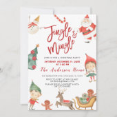Santa Claus Jingel & Mingle Christmas Party Invit Einladung (Vorderseite)