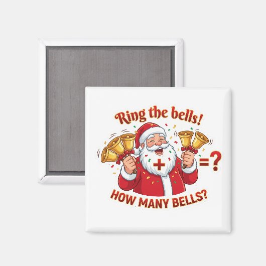 Santa Claus Jingle Bells Addition Math Game Magnet (Vorderseite/Rückseite)
