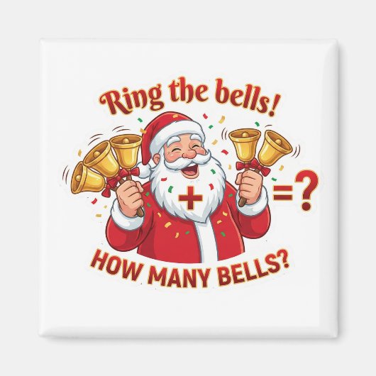 Santa Claus Jingle Bells Addition Math Game Magnet (Vorne)