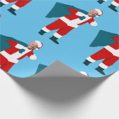 santa claus jodblauen Weihnachten Geschenkpapier (Ecke)
