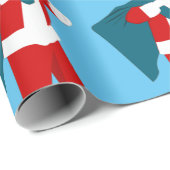 santa claus jodblauen Weihnachten Geschenkpapier (Rolleneckpunkt)