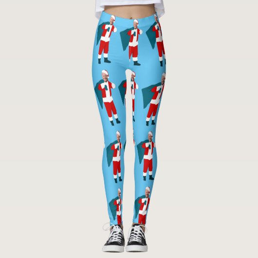 santa claus jodblauen Weihnachten Leggings (Vorderseite)