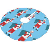 santa claus jodblauen Weihnachten Polyester Weihnachtsbaumdecke (Schrägansicht)