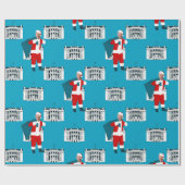 santa claus joden biden blue xmas white house geschenkpapier (Flach)