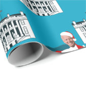 santa claus joden biden blue xmas white house geschenkpapier (Rolleneckpunkt)