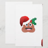 santa claus kackte emoji briefpapier (Vorne/Hinten)