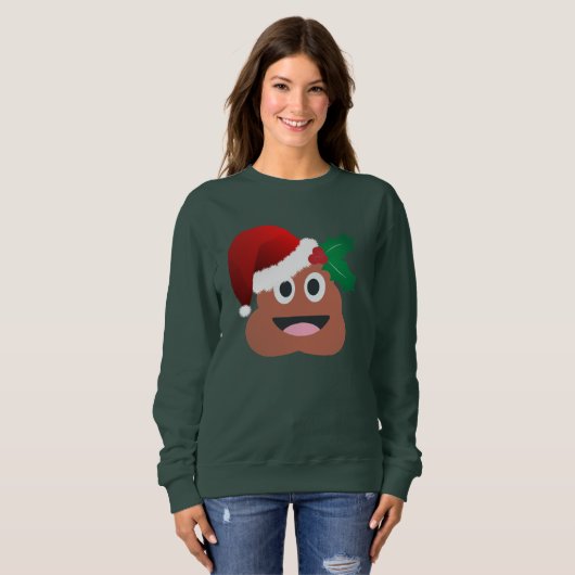 Santa Claus kackte Emoji Frauen Sweatshirt (Vorne ganz)