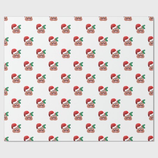 santa claus kackte emoji geschenkpapier (Flach)