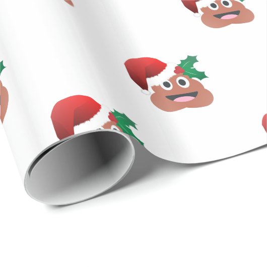 santa claus kackte emoji geschenkpapier (Rolleneckpunkt)