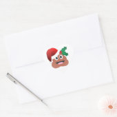 santa claus kackte emoji Herz-Aufkleber (Umschlag)