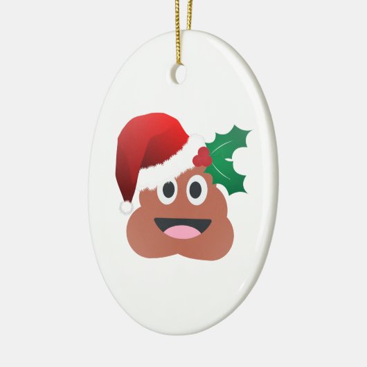 santa claus kackte emoji keramik ornament (Links)