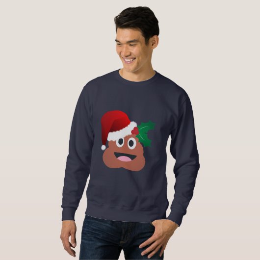 santa claus kackte emoji mens Sweatshirt (Vorne ganz)