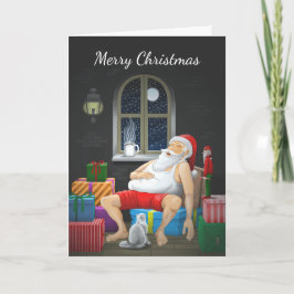 Santa Claus Kaffeezeit Karte