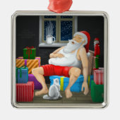 Santa Claus Kaffeezeit Ornament Aus Metall (Vorne)
