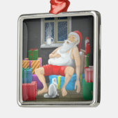 Santa Claus Kaffeezeit Ornament Aus Metall (Links)