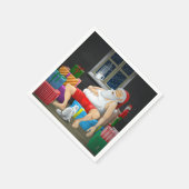 Santa Claus Kaffeezeit Serviette (Ecke)