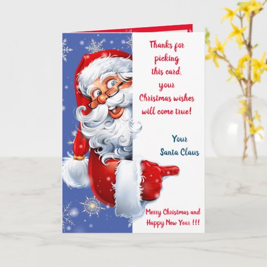 Santa Claus Karte (Gelbe Blume)