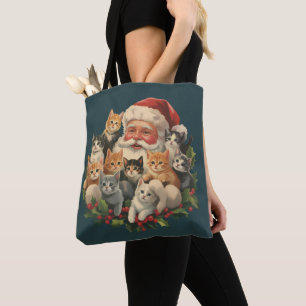 Santa Claus Kätzchen Weihnachten Retro 90er Alte K Tasche