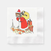 Santa Claus Katze, Louis Wain Serviette (Vorderseite)