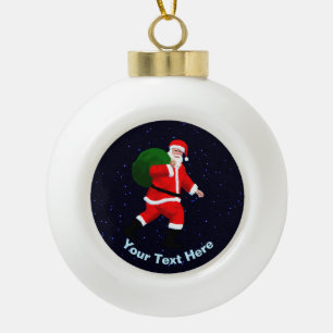 Santa Claus Keramik Kugel-Ornament