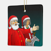 Santa Claus Keramikornament (Links)