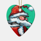 Santa Claus Keramikornament (Links)