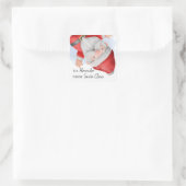 Santa Claus Kids Weihnachten Quadratischer Aufkleber (Tasche)