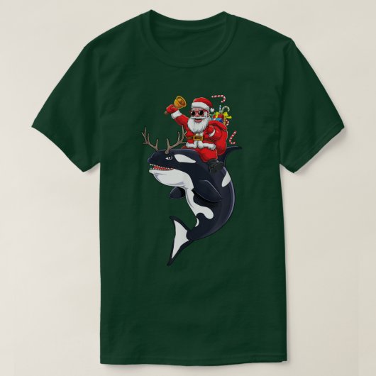 Santa Claus Killer Whale Orca Niedliche Girl's Wor T-Shirt (Design vorne)