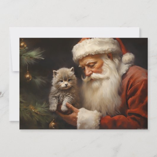 Santa Claus Kitten Cat Frohe Weihnachten (Vorderseite)