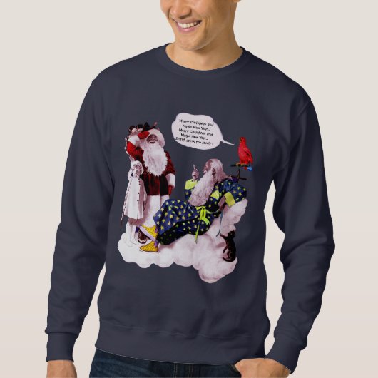 SANTA CLAUS, KLEINE ANGEL & MERLIN, Chrismas Party Sweatshirt (Vorderseite)