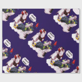 SANTA CLAUS, KLEINE ANGEL & MERLIN Weihnachtsgebäc Geschenkpapier (Flach)