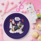 SANTA CLAUS, KLEINE ANGEL & MERLIN Weihnachtsgebäc Pappteller (Party)