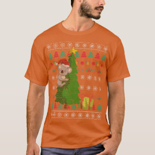 Santa Claus Koala Retro Ugly Christmas T-Shirt